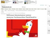 Bild zum Artikel: Nach Snowden-Enthüllungen: Millionen Internetnutzer nutzen anonyme Suchmaschine DuckDuckGo