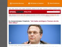 Bild zum Artikel: Ex-Innenminister Friedrich: 'Ich hatte wichtigere Themen als die NSA-Affäre'