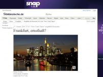 Bild zum Artikel: 'New York Times' empfiehlt Reiseziele 2014: Frankfurt, ernsthaft?