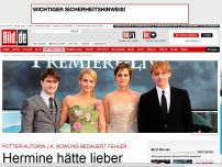 Bild zum Artikel: Potter-Autorin bedauert Fehler - Rowling: Hermine hätte Harry heiraten sollen