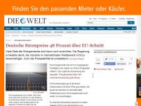 Bild zum Artikel: 'Energiewende-Index': Deutsche Strompreise 48 Prozent über EU-Schnitt
