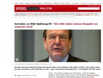 Bild zum Artikel: Schröder zu NSA-Spähangriff: 'Die USA haben keinen Respekt vor unserem Land'