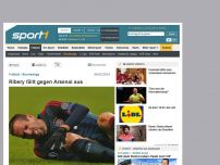 Bild zum Artikel: Ribery fällt gegen Arsenal aus