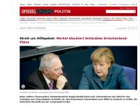 Bild zum Artikel: Streit um Hilfspaket: Merkel blockiert Schäubles Griechenland-Pläne