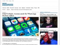 Bild zum Artikel: Ratgeber: Fünf Gründe, warum auch Sie WhatsApp löschen sollten