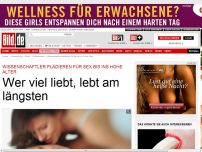 Bild zum Artikel: Wissenschaftler sagen - Wer lange liebt, lebt am längsten