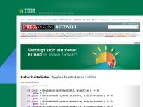 Bild zum Artikel: Sicherheitslücke: Apples furchtbarer Fehler