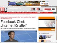 Bild zum Artikel: Mark Zuckerberg - Facebook-Chef: „Internet für alle!“