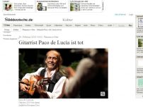 Bild zum Artikel: Flamenco-Star: Gitarrist Paco de Lucía ist tot