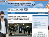 Bild zum Artikel: Auftritt des Tages: Wie eine simple Anzeige dank wehender Haare zum Klickerfolg mutiert