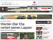 Bild zum Artikel: Zu viele Punkte - Werder-Star Elia verliert seinen Lappen