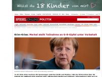 Bild zum Artikel: Krim-Krise: Merkel stellt Teilnahme an G-8-Gipfel unter Vorbehalt