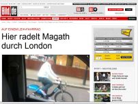 Bild zum Artikel: Auf einem Leih-Fahrrad - Hier radelt Magath durch London