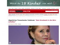 Bild zum Artikel: Abgehörtes Timoschenko-Telefonat: 'Dem Drecksack in die Stirn schießen'