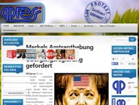 Bild zum Artikel: Merkels Amtsenthebung nimmt Fahrt auf, Übergangsregierung gefordert