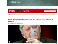 Bild zum Artikel: Schmidt und Putins Ukraine-Kurs: Der Altkanzler macht es sich bequem