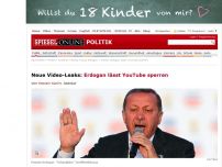 Bild zum Artikel: Neue Video-Leaks: Erdogan lässt YouTube sperren