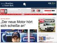Bild zum Artikel: Vettel motzt - „Der neue Motor hört sich scheiße an“