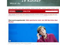 Bild zum Artikel: Überwachungsskandal: NSA speicherte mehr als 300 Berichte über Merkel