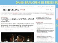 Bild zum Artikel: Gesetzesänderung: 
			  Homo-Ehe in England und Wales offiziell eingeführt