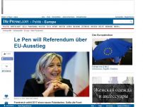 Bild zum Artikel: Le Pen kündigt Referendum über EU-Ausstieg an