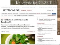 Bild zum Artikel: Vegane Lebensmittel: 
			  Zu viel Salz, zu viel Fett, zu viele Zusatzstoffe