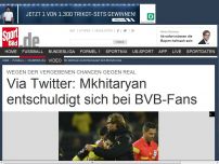 Bild zum Artikel: Mkhitaryan entschuldigtsich bei BVB-Fans Henrikh Mkhitaryan scheiterte dreimal aus bester Position. Nach dem Aus gegen Real entschuldigte er sich via Twitter bei den BVB-Fans. »