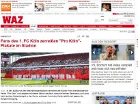 Bild zum Artikel: Fans des 1. FC Köln zerreißen 'Pro Köln'-Plakate im Stadion