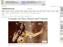 Bild zum Artikel: Conchita Wurst beim ESC 2014: Triumph von Herz, Humor und Toleranz