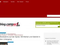 Bild zum Artikel: Bootsdemo auf der Spree: Mit Merkel und Gabriel in den Untergang