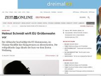 Bild zum Artikel: Helmut Schmidt: 
			  SPD-Altkanzler wirft EU Größenwahn vor