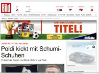 Bild zum Artikel: „Keep Fighting Michael“ - Poldi kickt mit Schumi-Schuhen