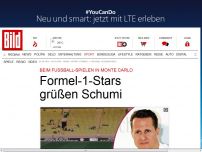 Bild zum Artikel: Beim Fußball-Spielen in Monte Carlo - Formel-1-Stars grüßen Schumi