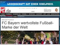 Bild zum Artikel: FC Bayern wertvollste Fußball-Marke der Welt Der FC Bayern steht an der Spitze des Markenwert-Rankings von „Brand Finance“. Insgesamt sind acht Bundesligisten unter den Top 50. »