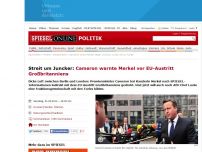 Bild zum Artikel: Streit um Juncker: Cameron warnte Merkel vor EU-Austritt Großbritanniens