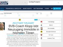 Bild zum Artikel: BVB-Coach Klopp lobt Neuzugang Immobile in höchsten Tönen