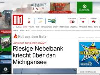 Bild zum Artikel: Vorsicht, die Suppe kommt! - Riesige Nebelbank über dem Michigansee