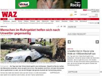 Bild zum Artikel: Menschen im Ruhrgebiet helfen sich nach Unwetter gegenseitig