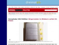 Bild zum Artikel: Homophober CDU-Politiker: Bürgermeister im Shitstorm verliert JU-Posten