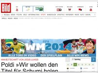 Bild zum Artikel: Botschaft vom DFB - Poldi »Wir wollen den Titel für Schumi holen