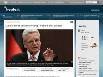 Bild zum Artikel: Gauck: Mehr Verantwortung - notfalls mit Waffen