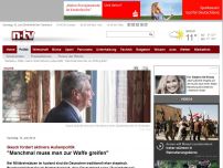 Bild zum Artikel: Gauck fordert aktivere Außenpolitik: 'Manchmal muss man zur Waffe greifen'