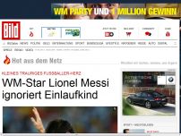 Bild zum Artikel: Trauriger Fußball-Fan - WM-Star Lionel Messi ignoriert Einlaufkind
