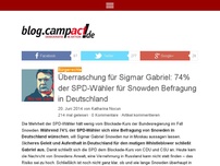 Bild zum Artikel: Überraschung für Sigmar Gabriel: 74% der SPD-Wähler für Snowden Befragung in Deutschland
