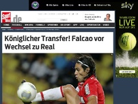 Bild zum Artikel: Königlicher Transfer! Falcao vor Wechsel zu Real Superstürmer Radamel Falcao soll sich mit Real Madrid über einen Wechsel geeinigt haben. War die Station Monaco nur ein Umweg, damit Real Ablöse spart? »