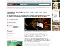 Bild zum Artikel: Psychologie-Experiment: Facebook manipulierte Newsfeeds von 690.000 Nutzern