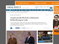 Bild zum Artikel: Diätenerhöhung: Gauck macht Merkels schlimmste Befürchtungen wahr