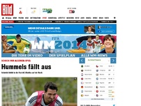 Bild zum Artikel: Vor Algerien-Spiel - Hummels fällt aus