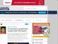 Bild zum Artikel: FC Barcelona verpflichtet Suárez trotz FIFA-Sperre