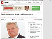 Bild zum Artikel: Mehr Gehalt für Abgeordnete: Gauck unterschreibt Gesetz zur Diätenerhöhung
